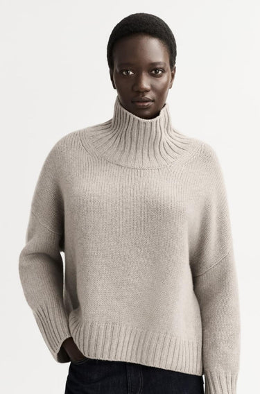 Girlfriend Turtleneck - Greige-Sweaters & Cardigans-Soft Goat-Debs Boutique
